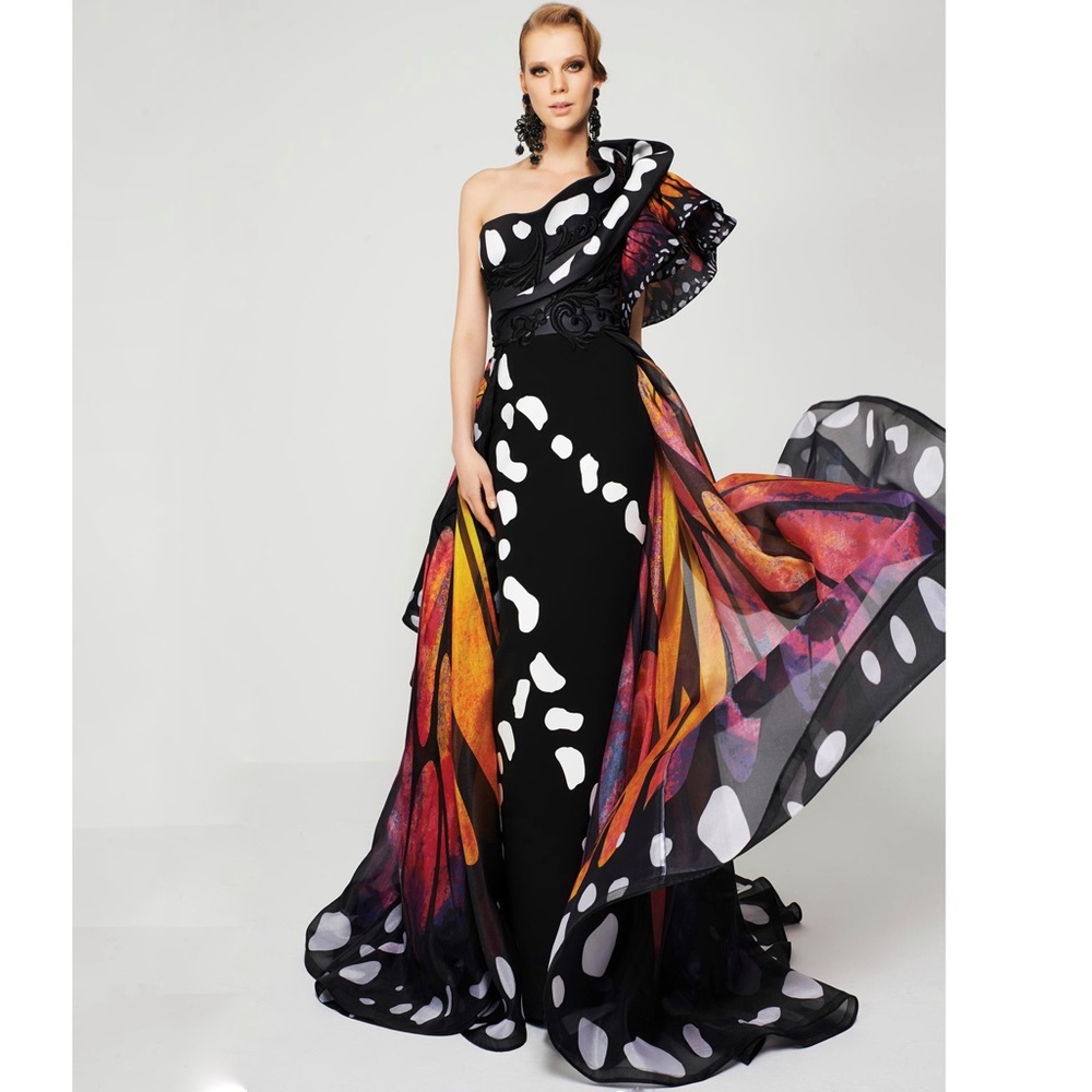 MNM Couture 2381 Asymmetrical Evening Gown